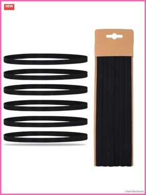6 Pcs Sports Headbands Polyester Fiber Non-Slip Stretch Fit Hair Accessories